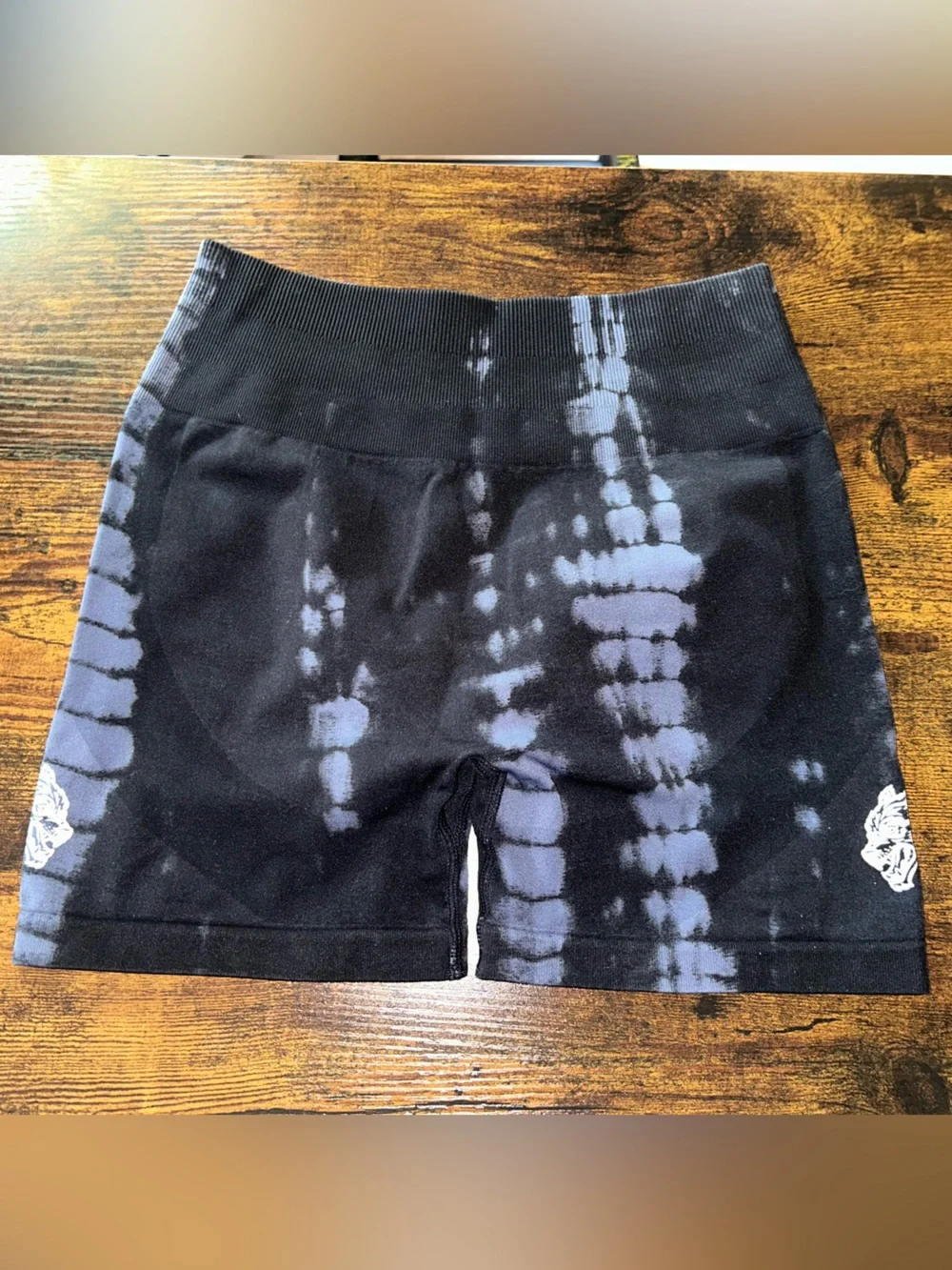 Darc Sport Black and Gray Tie-Dye Athletic Shorts